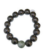 Bracelet Hématite et Jade Pierres Rondes 14mm
