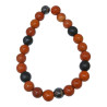 Bracelet Jaspe Rouge Onyx Mat et Hématite Pierres Rondes 8mm