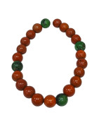 Bracelet Jaspe Rouge et Rubis Zoïsite Pierres Rondes 8mm