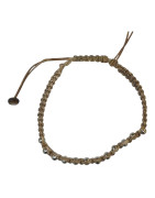 Bracelet Tissus et Billes d'Acier Réglable