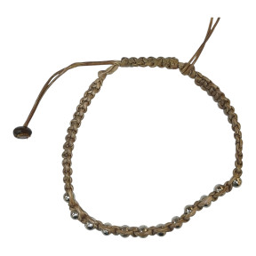 Bracelet Tissus et Billes d'Acier Réglable