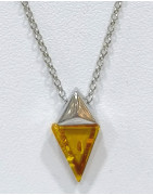 Pendentif Ambre Baltique Argent 925 avec Chaîne 42 + 3 cm