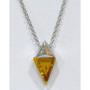 Pendentif Ambre Baltique Argent 925 avec Chaîne 42 + 3 cm
