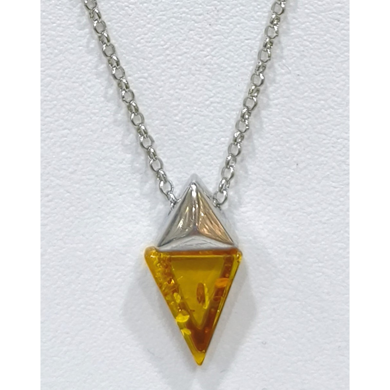 Pendentif Ambre Baltique Argent 925 avec Chaîne 42 + 3 cm