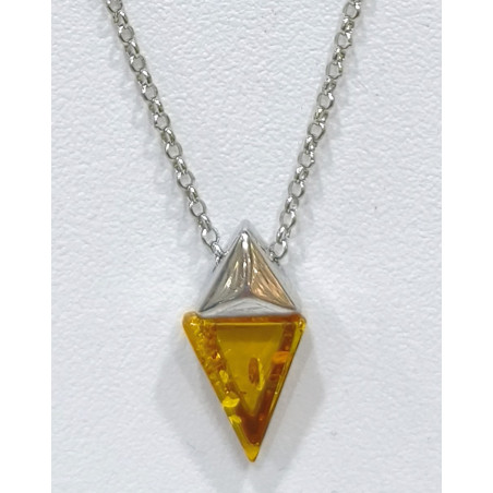 Pendentif Ambre Baltique Argent 925 avec Chaîne 42 + 3 cm