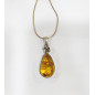 Pendentif Ambre Baltique Cognac avec Chaîne Argent 925 40 cm