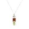 Pendentif Préhnite Ambre Pierre de lune avec Chaîne Argent