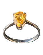 Bague Citrine Argent 925 Taille 58 (s)