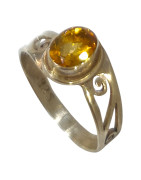 Bague Citrine Naturelle Argent 925