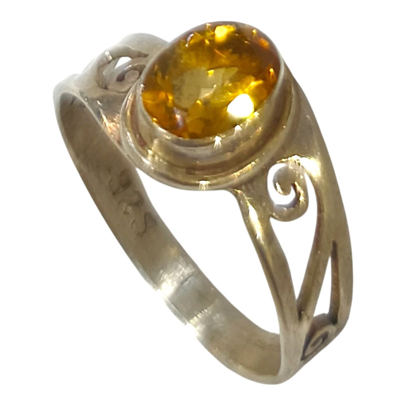 Bague Citrine Naturelle Argent 925