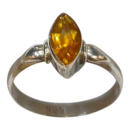 Bague Citrine Naturelle Argent 925 Taille 56