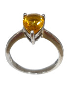 Bague Citrine Naturelle Argent 925 Taille 54