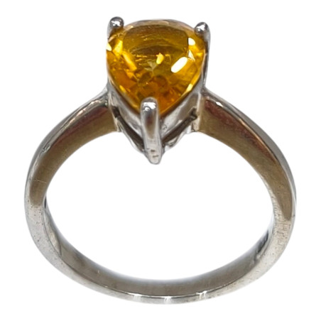 Bague Citrine Naturelle Argent 925 Taille 54