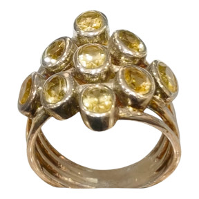 Bague Citrine Naturelle Argent 925 Taille 63