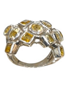 Bague Citrine Naturelle Argent 925 Taille 56