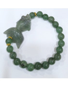 Bracelet Aventurine Verte Pierres Rondes 8mm Poisson