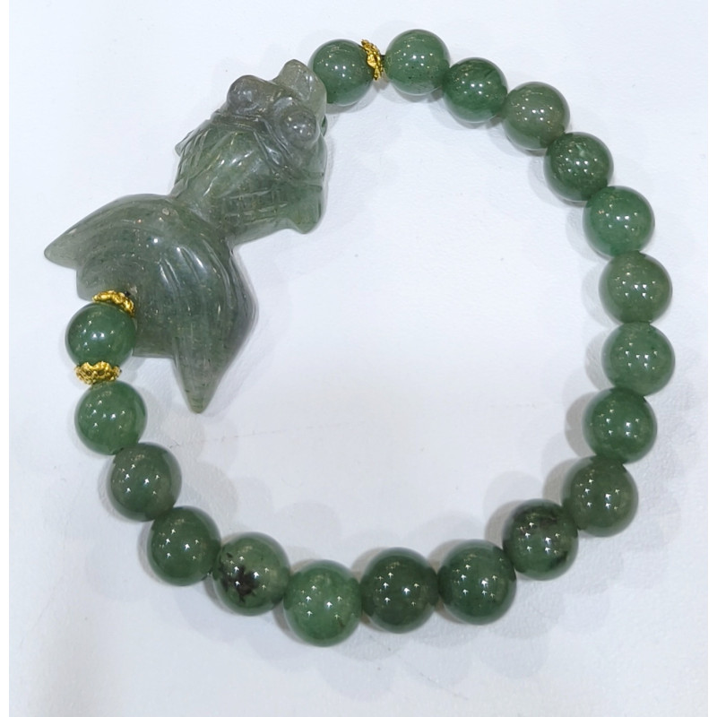 Bracelet Aventurine Verte Pierres Rondes 8mm Poisson