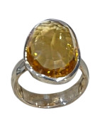 Bague Citrine Naturelle Argent 925 Taille 60