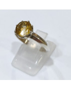 Bague Citrine Argent 925 Taille 55