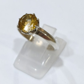 Bague Citrine Argent 925 Taille 55