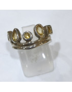 Bague Citrine Naturelle Argent 925 Taille 52