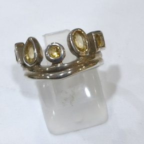 Bague Citrine Naturelle Argent 925 Taille 52