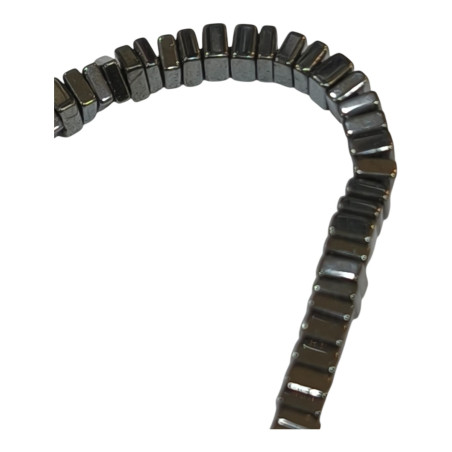 Collier Hématite Petites Pierres Carrées 42 cm