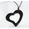 Pendentif Cœur Bakélite avec Cordon 46cm Fermoir à Vis