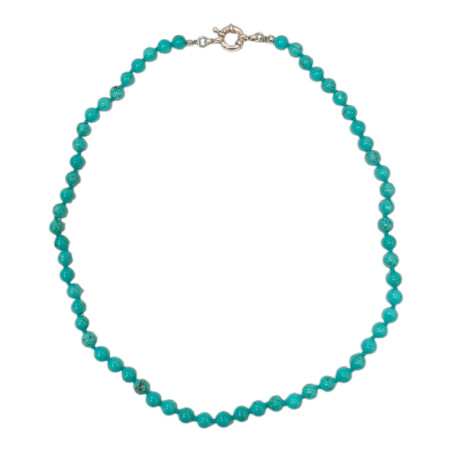 Collier Turquoise Pierres Rondes 6mm 46 cm
