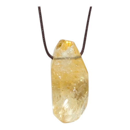 Pendentif Citrine avec Cordon Réglable