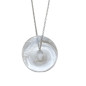 Pendentif Cristal de Roche Donut avec Chaîne Acier Inox 44 cm