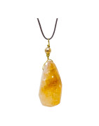 Pendentif Citrine avec Cordon Réglable