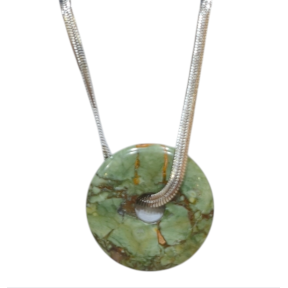 Pendentif Rhyolite Donut avec Chaîne Acier Inox 44