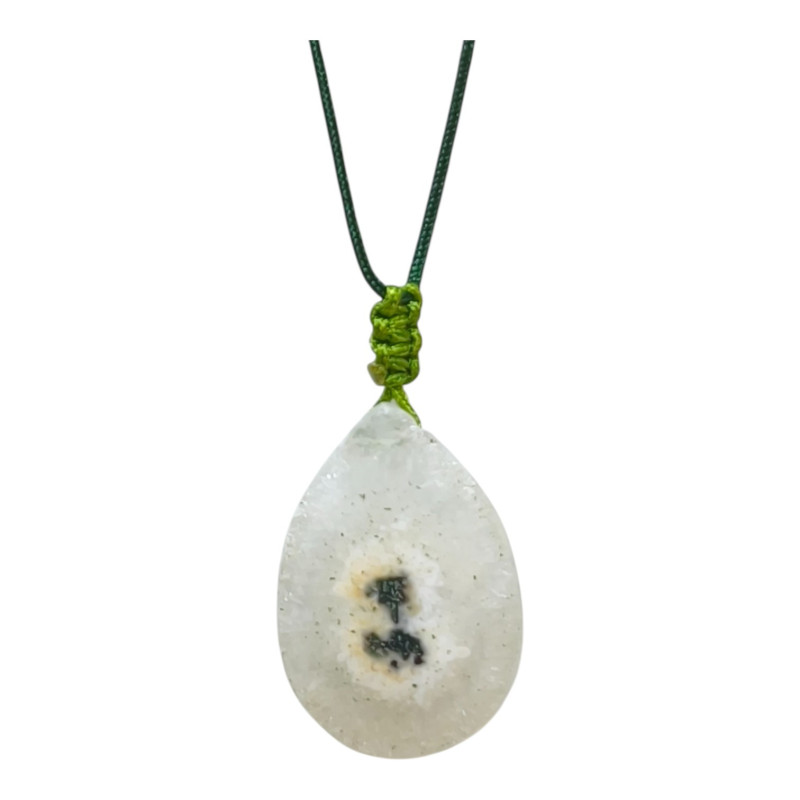 Pendentif Calcédoine avec Cordon Réglable