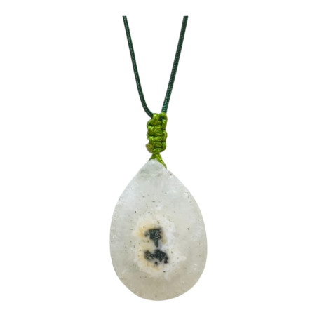 Pendentif Calcédoine avec Cordon Réglable