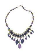 Collier Sodalite Améthyste et Péridot Argent 925 54 cm