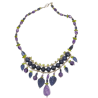 Collier Sodalite Améthyste et Péridot Argent 925 54 cm