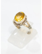 Bague Citrine Argent 925 Taille 52