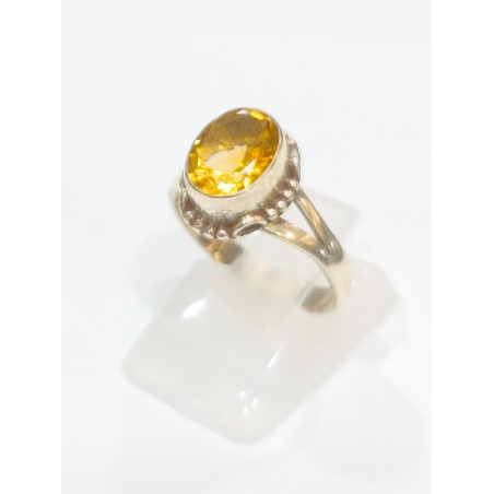 Bague Citrine Argent 925 Taille 52