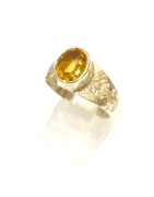 Bague Citrine Naturelle Argent 925 Taille 59