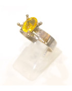 Bague Citrine Naturelle Acier Taille 60