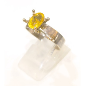 Bague Citrine Naturelle Acier Taille 60