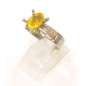 Bague Citrine Naturelle Acier Taille 60