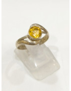 Bague Citrine Naturelle Argent 925 Taille 52