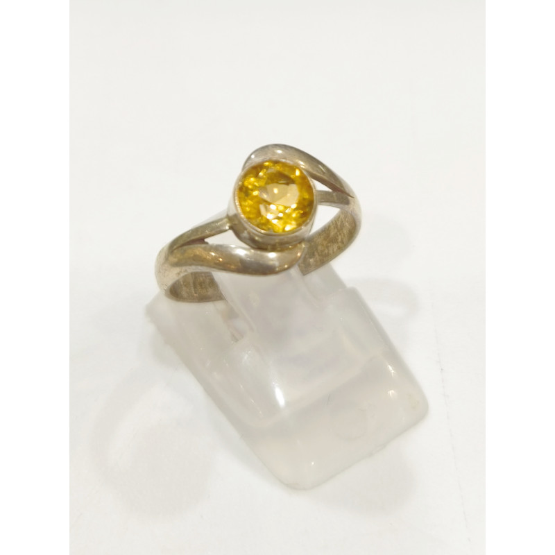 Bague Citrine Naturelle Argent 925 Taille 52