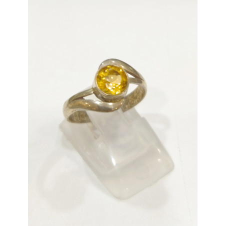 Bague Citrine Naturelle Argent 925 Taille 52