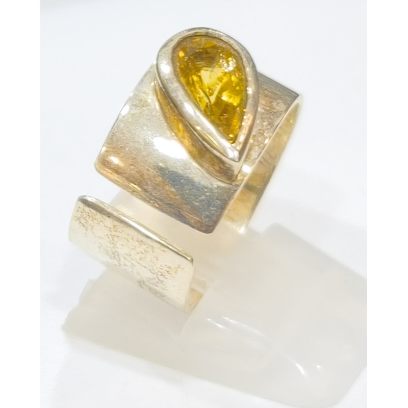 Bague Citrine Argent 925 Taille 57+