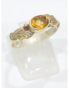 Bague Citrine Argent 925 Taille 57