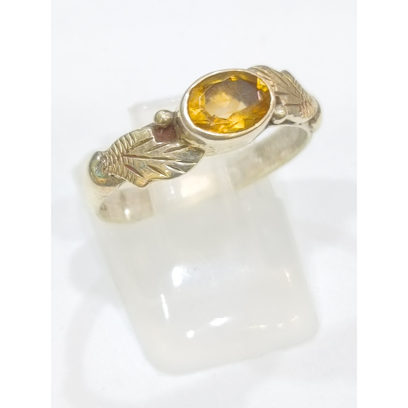 Bague Citrine Argent 925 Taille 57