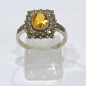 Bague Citrine Naturelle et Marcassite Argent 925 Taille 58